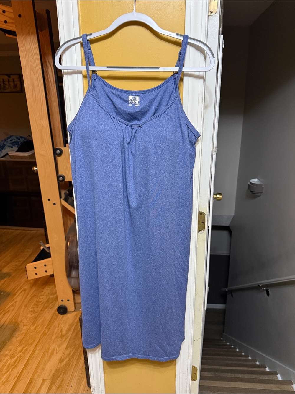 32 Degrees COOL XXL Blue Cami Dress Built-In Padded Bra Sleeveless Stretch